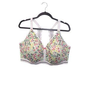 Cacique Womens Floral Print Lace Racerback Bra Size 44F 3931